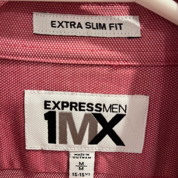 Express Men's Casual Button Down Shirt - Red - Picture 2 of 3